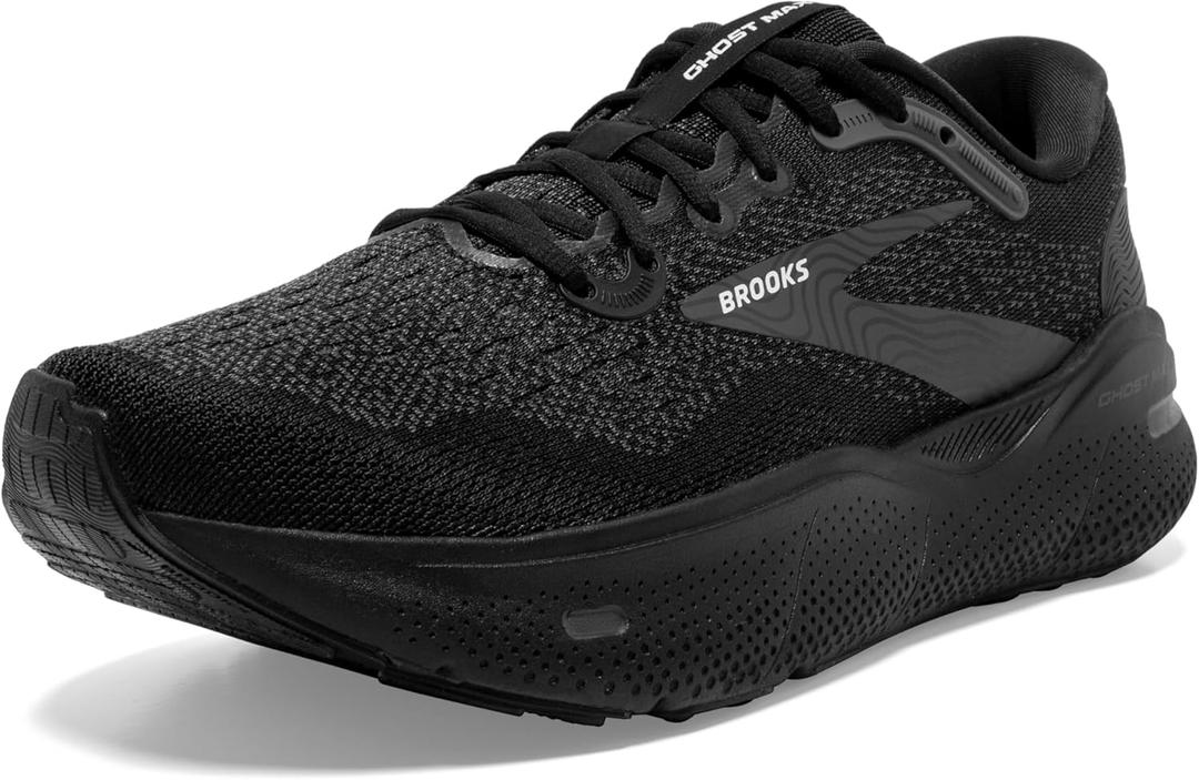 Brooks Mens Ghost Max Cushion Neutral Running & Walking Shoe (9, Black/Black/Ebony)
