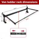 hightall Van Ladder Rack with Roller,Adjustable Length 50-61" Van Roof Rack with Cargo Stoppers,Compatible with Ford Transit150/250/350,Enclosed Trailer,Drilling Required