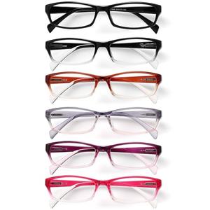 Gaoye Reading Glasses for Women, 6 pack Fashion Readers for Women Men Spring Hinge Eye Glasses, Blue Light Reading Glasses