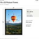 JCJMY 15x23 Picture Frame Black for Photo and Poster, Horizontal and Vertical Formats for Wall Hanging, Wall Gallery Frame for 15 by 23 Photos