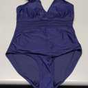 BMJL Women's Tummy Control Swimsuits Mesh Sexy One Piece Bathing Suits Slimming V Neck Swimwear (Large)