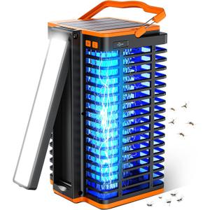 Bug Zapper Indoor Outdoor, Mosquito Trap Cordless & Rechargeable, Mosquito Zapper Solar Powered, 4200V Killer with Reading Lamp Equipped 4000mAh Battery for Home