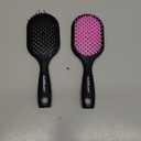 Vented Detangling Hair Brush - 2 Pack Detangler Hairbrush for Effortless Tangle Removal - Ultra-Soft Bristles -For Natural Curly Straight Wet Dry Damaged Hair for Women Men Kids - Black & Pink (Cherry Blossom+Black)