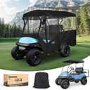 Enclosure Universal Rain Cover, Portable & Drivable 4-Sided Black Golf Cart Cover Fit Club Car/EZGO RXV TXT, Yamaha, 4 Passenger 93.7 in Roof, 93-3/4" Top