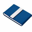 JuneLsy Business Card Holder Case - Professional PU Leather Business Card Case Metal Name Card Holder Pocket Business Card Carrier Women with Magnetic Shut, Blue