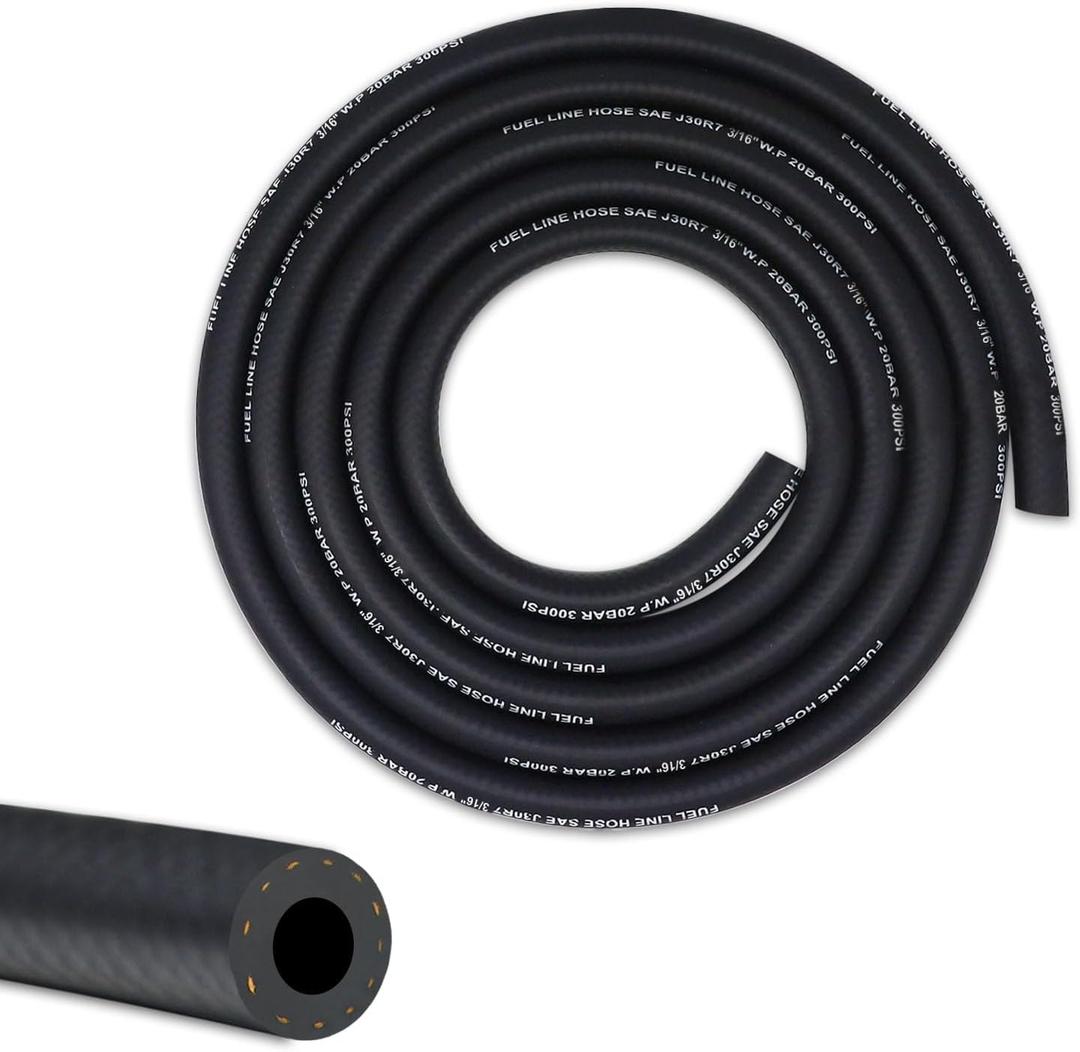 3/16 Fuel Line, Fuel Line Hose 5 Feet, NBR Rubber Gasoline Tube