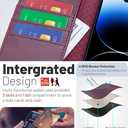 OCASE Compatible with iPhone 15 Wallet Case, PU Leather Flip Folio Case with Card Holders RFID Blocking Kickstand [Shockproof TPU Inner Shell] Phone Cover 6.1 Inch 2023, Mulberry