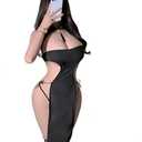 SINMIUANIME Sexy Cosplay Cheongsam Dress Chinese Qipao Traditional Style Anime Lingerie Bodycon Costume Babydoll Nightgown, One Size