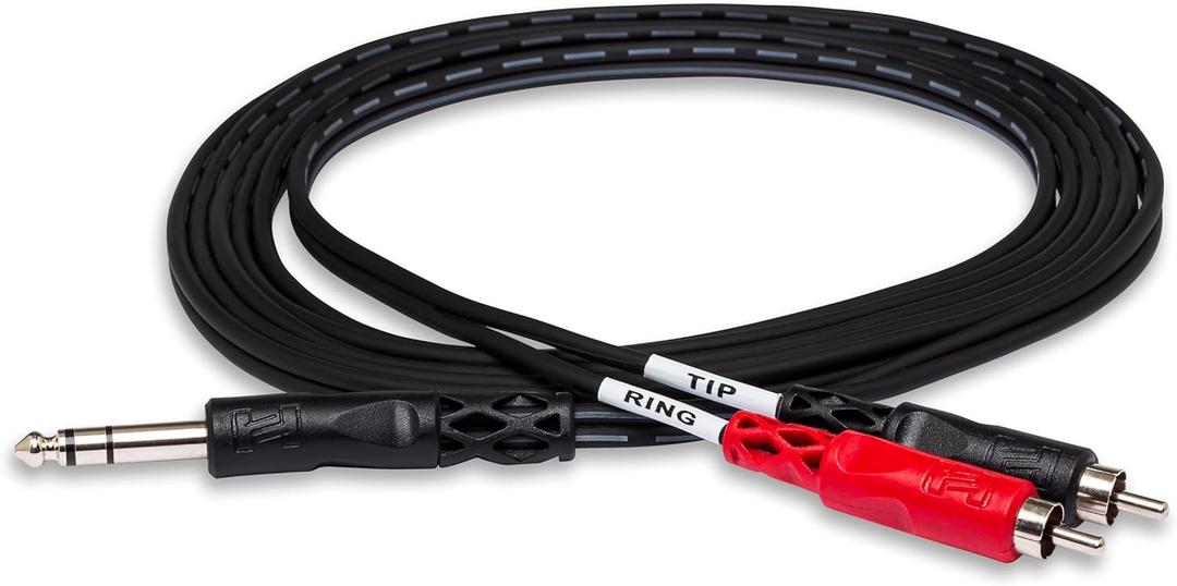 Hosa TRS-203 Insert Cable 1/4 Inches TRS to Dual RCA - 9 Feet