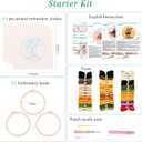 Harimauu Harimau 3P Punch Needle Embroidery Starter Kits for Beginner Kids,Punch Needle Fabric with Pattern,Threader, Yarns,Pinch Needle, Embroidery Hoops & Rug Punch (Yellow)