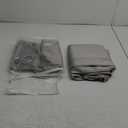 HOMEIDEAS 2 Panels Silver Grey Faux Silk Blackout Curtains, 52 X 96 Inch Room Darkening Satin Thermal Insulated Window Drapes for Bedroom, Indoor