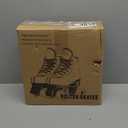 Silvertree Roller Skates for Women and Men PU Leather High-top Adult Roller Derby Skate Wheels Light Up Roller Skate Four-Wheel Shiny Roller Skates for Girls Boys Unisex (US:8, black flash wheel)