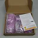 NURADA Flickering Flameless Candles: Built-in Star String Lights 3D Wick Acrylic Battery Operated LED Pillar Candles with Remote and Timer for Table Wedding Centerpieces Party 3 Pack Purple (4-5-6 inches)