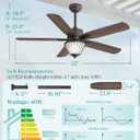 52 Inch Outdoor Ceiling Fans with Lights for Patios, IP65 Waterproof, Remote Control, 6-Speeds, Reversible DC Motor, Wet-rated Gazebo Ceiling Fan for Porch Pavilion Farmhouse (Oil-Bronze)