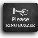Black Self-Adhesive "Please Ring Buzzer" Sign - 4.72" x 3.94" - UV Printed for Outdoor Use