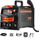 VEVOR MIG Welder, 130A Synergic Mig Welding Machine, 2-in-1 Gas MIG/Gasless Flux Core MIG Multi-Process Welder Machine, 110V Portable Mig Welder with IGBT Inverter Technology & Digital Display Screen
