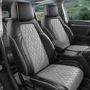 Seat Covers Custom Fit 2023-2026 Honda CR-V, Premium Faux Leather Car Seat Protector, Pet Friendly Interior Cover for CRV(BlackGrey, Full Set)