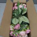 TURNMEON 40 Heads Fake Roses Artificial Flowers for Outdoors Summer Decor, 4 Bouquets UV Resistant Fake Flower Bouquet Faux Silk Roses for Wedding Birthday Party Home Mother's Day Cemetery Decor(Pink)