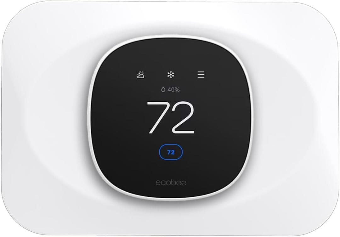 Wall Plate Cover Compatible with New 2025 Ecobee Smart Thermostat Essential, Practical Ecobee Thermostat Trim Kit, Programmable WiFi Thermostat Accessory (1, Pure White)