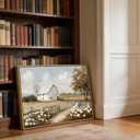 Framed Barn Canvas Wall Art Farmhouse Rustic Decor Pictures Farm Windmill Countryside Nature Field Meadow Flower Posters Prints for Home Decoration Bathroom Bedroom Living Room Decoration, Size: 16"L x 12"W