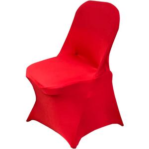 HAINARverS Folding Chair Covers for Wedding, 10pcs Stretch Spandex Washable Fabric Chair Cover, Decoration Chair Cover for Wedding, Party, Banquet, Birthday, Conference, Event(Red, 10 PCS)