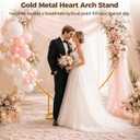 6.6 x 6.6 ft Heart Arch Stand, Heavy-Duty Gold Metal Heart Shape Arch