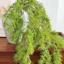 Set of 3 Artificial Hanging Plants UV Resistant Greenery Plants for Indoor Outdoor Decorations, Fake Pines for Home Wall Decor, Bathroom Living Room Outdoor Porch Patio Balcony Decor
