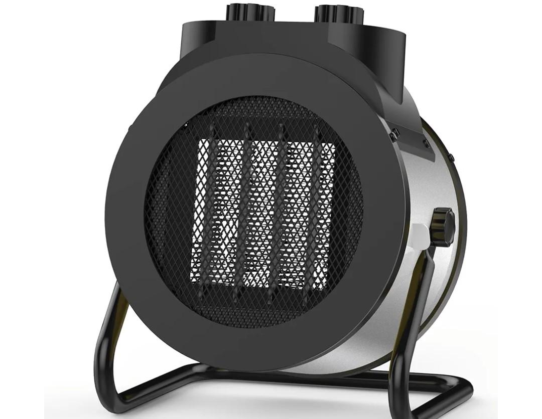 1500W Electric Space Heater with 90 Adjustable Angle, Overheat Protection, Heater for Garage, Office, Indoor Use