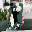 LEECG for iPhone 15 Pro Max Case Anti Scratch Soft Microfiber Lining, Soft Shockproof Slim Fit Floral for iPhone 15 Pro Max Phone Cover 6.7 inch-Cat Green