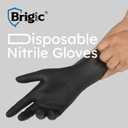 Disposable Nitrile Gloves, Textured Grip, 4mil, Lightweight, Slip-Resistant, Black