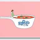 XASUBH Kitchen Canvas Wall Art, Dish Tomato Soup Wall Print, Funny Dining Room Wall Decor, Vintage Kitchen Signs Decor, Modern Cartoon Style, 12x16 Inch Unframed Canvas Print