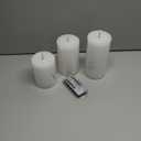 White Flameless Candles with Remote and Timer, Real Wax Made LED Pillar Candles Battery Operated with 3D Flickering Flame - 3" x 4",5",6" - Set of 3