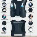 Zelvot Running Vest for Women Men, USA Original Patent, Adjustable Chest Straps Running Hydration Vest with 500ml Soft Flask, Lightweight Reflective Hydration Backpack for Marathon