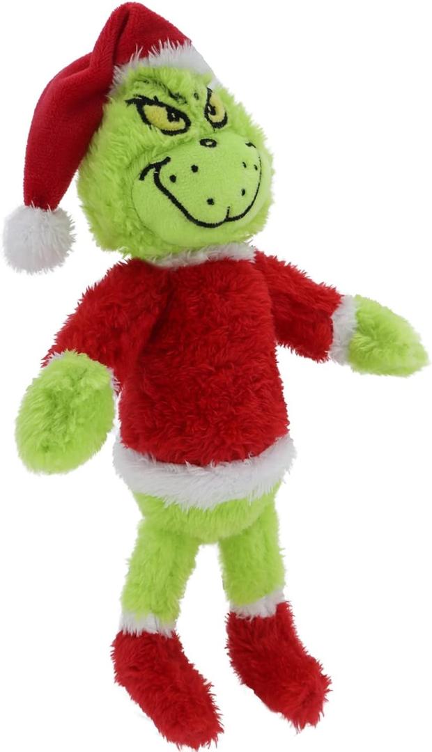 RELIGES 9 inches Green Christmas Monster Plush Toy  Soft Christmas Stuffed Animal Doll for Boys and Girls, Perfect for Christmas Decorations and Gifts (Sneaky Green)