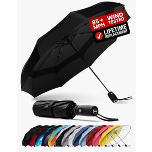 REPEL Windproof Travel Umbrella - Compact & Withstands Winds up to 85MPH , Strongest Premium Auto Folding Umbrella for Rain and Sun - Durable, Light & Portable for Women & Men , Fits Backpack & Cars