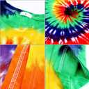 Norme 4 Pcs Hippie Costume Set Tie Dye T Shirt Peace Necklace Headband and Sunglasses for Theme Party (XL)