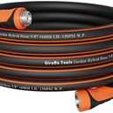 Giraffe Tools Garden Hose 50ft x 5/8", Water Hose Heavy Duty, Flexible, Lightweight Hybrid Hose with Swivel Handle, Male to Female Fittings, Burst 600 PSI