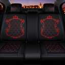Leather Car Seat Covers,Full Coverage Seat Covers,Universal Automotive Seat Covers for Cars,SUVs,Trucks and Sedans,Black Red, 
Universal Fit