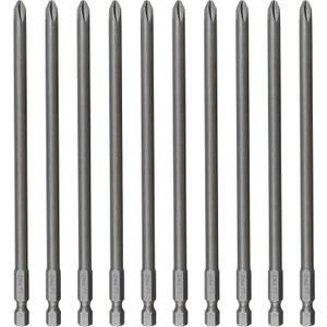 VESTTIO Phillips Cross Slot PH2#2 Long Screwdriver Bit Set 10PCS 1/4 Inch Hex Shank 6 Inch/150 mm Length S2 Steel with Magnetic for Power Screwdriver Drill Impact Driver