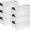 Sterilite 6-Pack Ultra Latching Box, Storage Bins with Lids, Clear Plastic, 18 Qt  Large Heavy-Duty Organizing Bin Containers for Home, Closet, Kitchen, Pantry, Bathroom, and Office