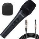 LyricLoom Professional Wired Microphone for Karaoke Singing, Metal Handheld Vocal Dynamic Microphone, Mic with 16.4ft Cable and Switch, Corded Microphone for Speaker, Amplifier and Singer