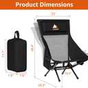 Armless Rocking Camping Chair for Adults, Portable Folding Outdoor Rocker with Spring-Action Technology, Heavy Duty Mesh Camp Chair for Fishing, Tailgating & Picnic, Supports up to 500 lbs, Black