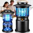Bug Zapper Outdoor, 2-in-1 Mosquito Zapper with Zap & Trap, 8000mAh Long-Lasting Performance, Cordless Rechargeable Fly Zapper for Patio, Camping, Garage, Kitchen