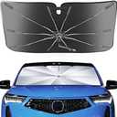 Portable Acura RDX 2019-2025 Windshield Sunshade Umbrella with Carry Bag, 2 in1 Ice Crystal Durable Compact Shade Umbrella UPF50+ UV Front Window Heat Insulation Protection Outdoor Camping