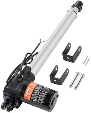 VEVOR Linear Actuator 12V, 12 Inch Heavy Duty 1320lbs/6000N Linear Actuator, 0.19"/s Linear Motion Actuator with Mounting Bracket & IP44 Protection for Electric Door Industrial Machinery Vessels Cargo