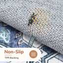 OPPODREAM Soft 6x9 Area Rugs, Washable Rug 6x9 with Non Slip Backing, Faux Cashmere Low-Pile 6 x 9 Carpet, Navy Blue & Gold