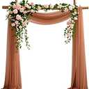 Russet Chiffon Fabric 6.7 Yards - Wedding Arch Draping Fabric 29" x 20ft Russet Sheer Curtains Wedding Decorations for Ceremony Backdrop