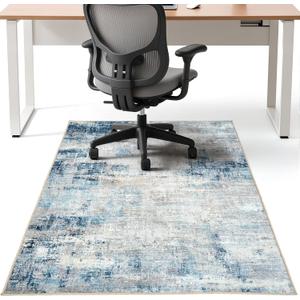 Office Chair Mat for Hardwood Tile Floor, 36"x48"Anti-Slip Under Desk Carpet Protector for Rolling Computer Chair Mat, Machine Washable Office Area Carpet (Chenille,Grey)