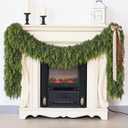6FT Real Touch Christmas Cedar Garland - 2PCS, Artificial Pine Needles Garlands Realistic Fake Green Faux Garland for Holiday Fireplace,Table,Window,Stairs,Mante,Indoor Outdoor Decor
