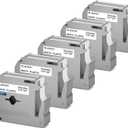 M-K231 Label Tape Compatible with Brother M Tape P Touch 12mm 0.47 White, M-K231s MK231 M231 for Brother PT-M95 PT-70BM PT-90 PT-85 PT65 45 P-Touch Label Maker Refills 0.47''*26.2'